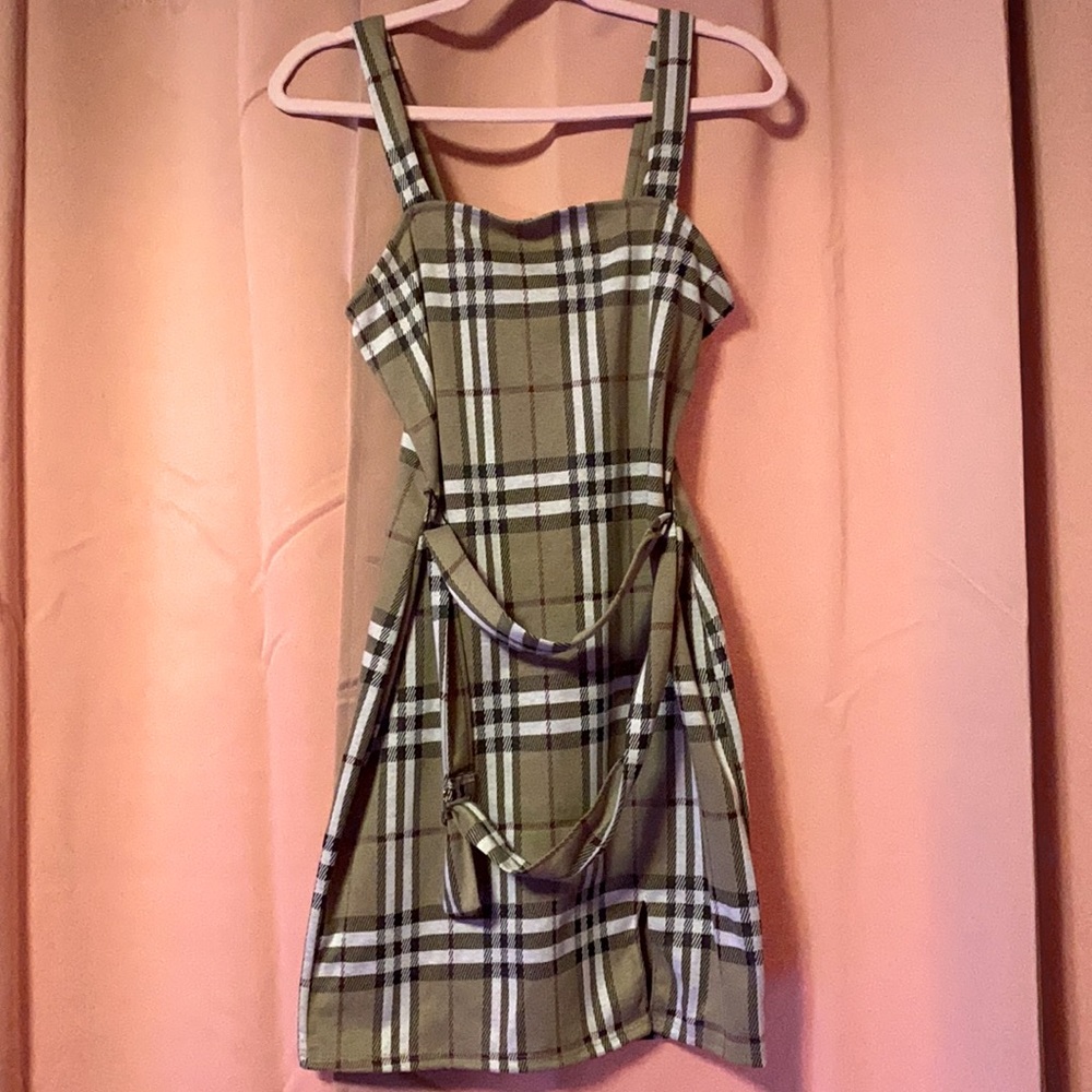 rue21 brown plaid mini dress